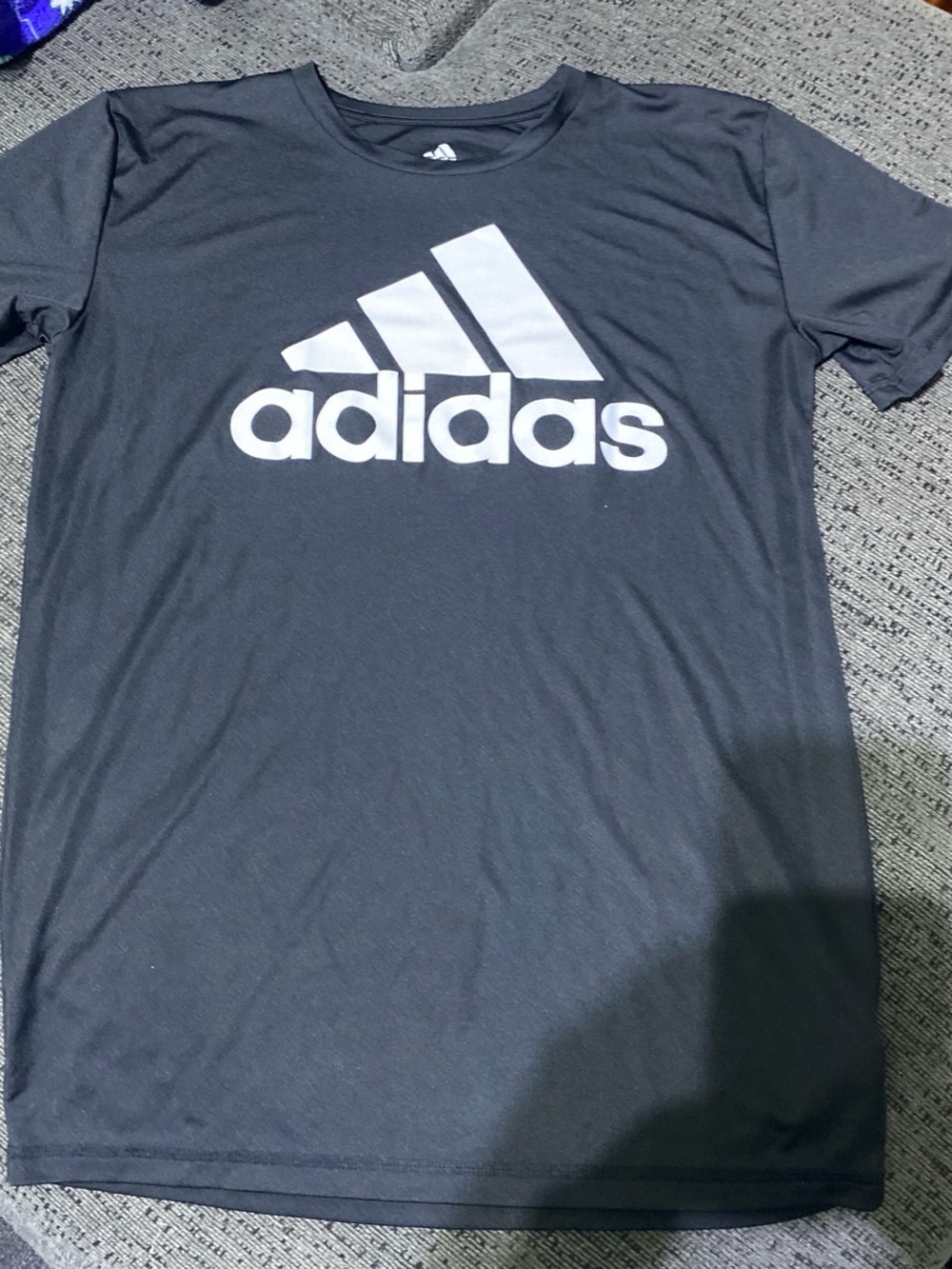 adidas Black Tee with White Logo